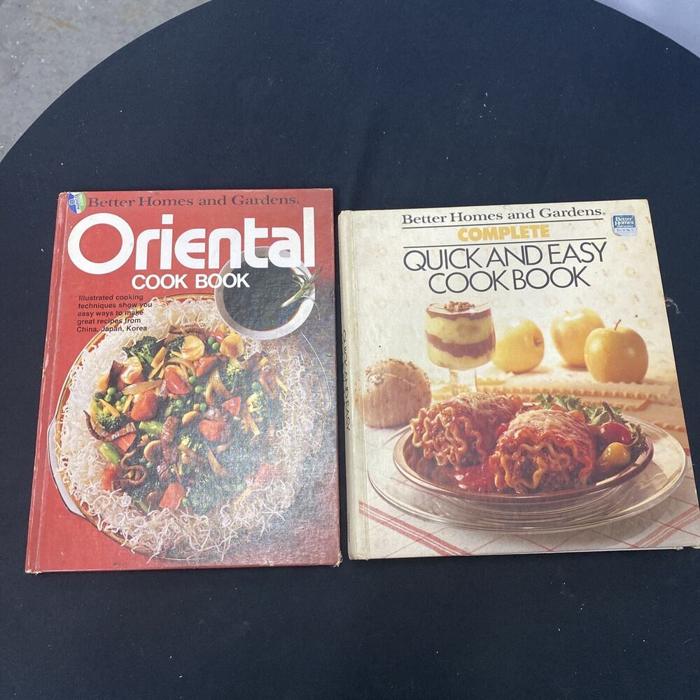 Lot Of 2-Better Homes and Gardens Cookbooks Quick & Easy & Oriental Cookbook Vin